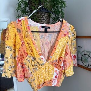 Forever 21 Multicolor Floral Crop Top